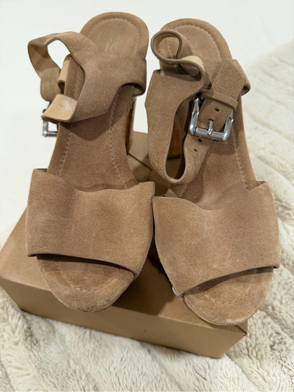 Michael Kors Tan Suede Ankle-Strap Sandals